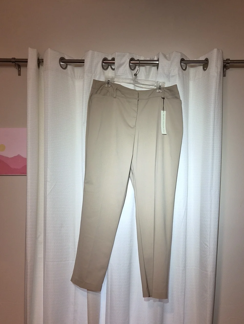 Cato Beige Straight-Leg Tailored Pants